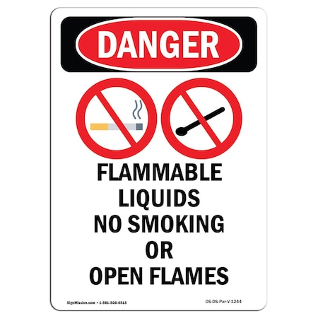 Signmission Safety Sign, OSHA Danger, 24" Height, Aluminum, Flammable Liquids No, Portrait OS-DS-A-1824-V-1244